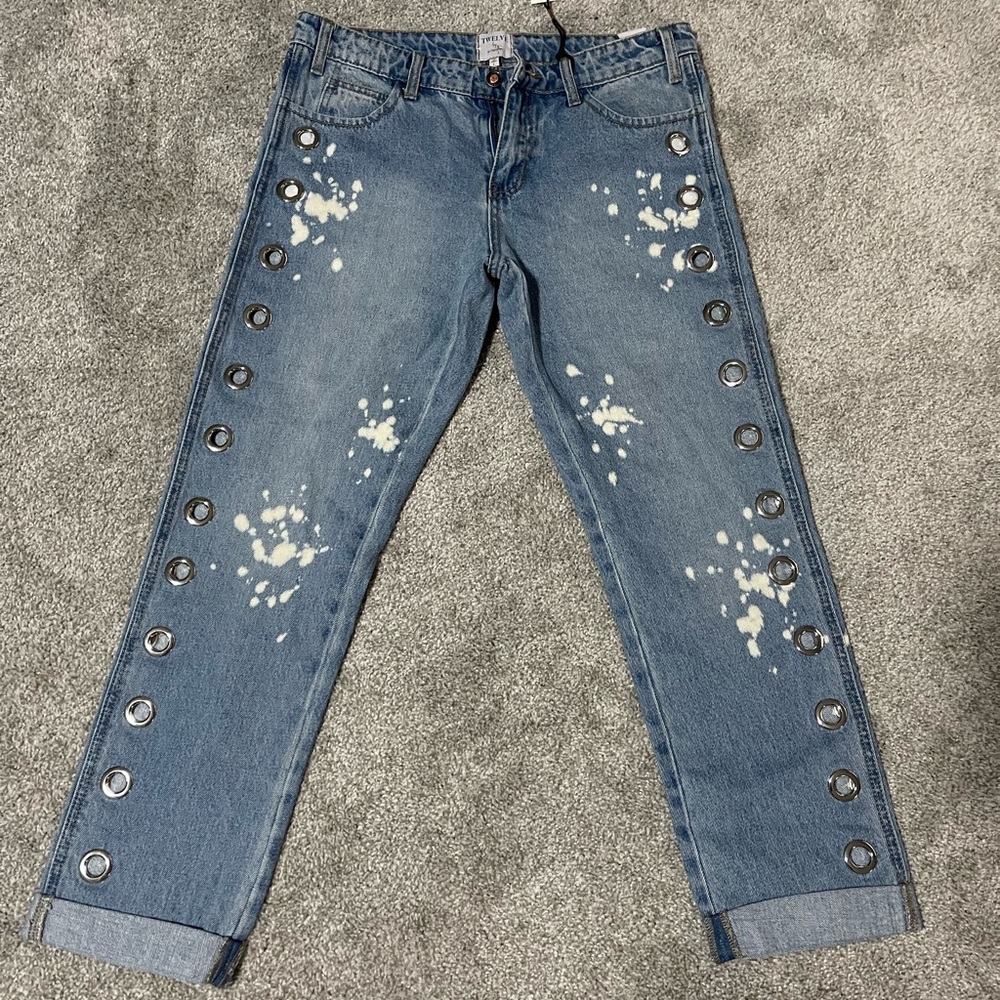 Boyfriend jeans medium blue wash (size large)
